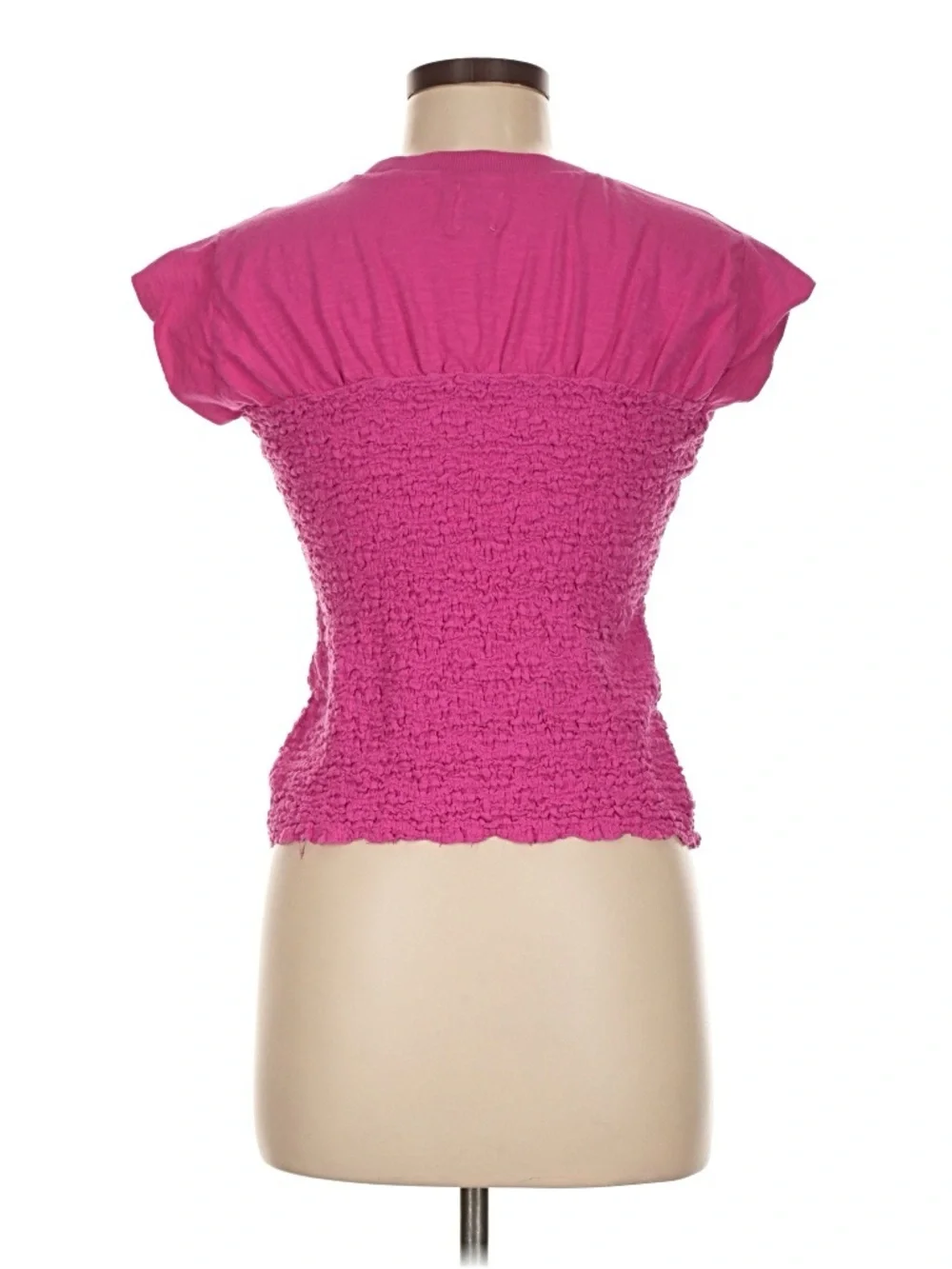 Maeve Smocked Short Sleeve Top - Fuchsia - Picture 2 of 7